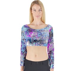 Graffiti Splatter Long Sleeve Crop Top