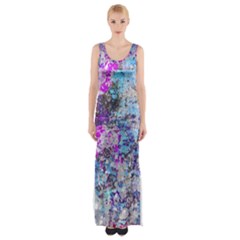 Graffiti Splatter Maxi Thigh Split Dress by ArtistRoseanneJones