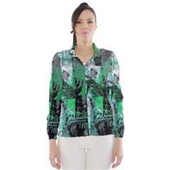 Green Urban Graffiti Wind Breaker (women) by ArtistRoseanneJones