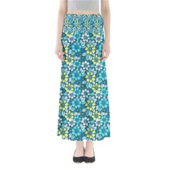 Tropical Flowers Menthol Color Maxi Skirts by olgart