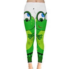 Green Frog Leggings  by Valentinaart