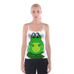 Green Frog Spaghetti Strap Top by Valentinaart