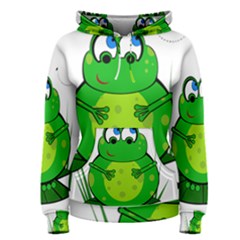 Green Frog Women s Pullover Hoodie by Valentinaart