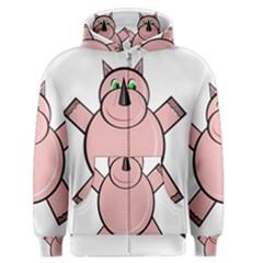 Pink Rhino Men s Zipper Hoodie by Valentinaart