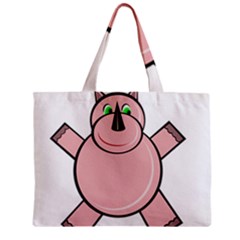 Pink Rhino Zipper Mini Tote Bag by Valentinaart