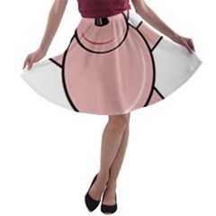 Pink Rhino A-line Skater Skirt by Valentinaart