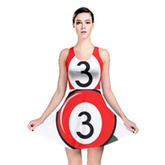 Billiard Ball Number 3 Reversible Skater Dress by Valentinaart