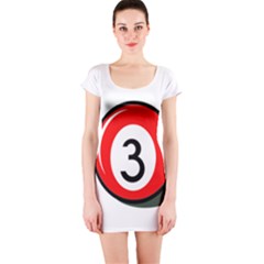 Billiard Ball Number 3 Short Sleeve Bodycon Dress by Valentinaart