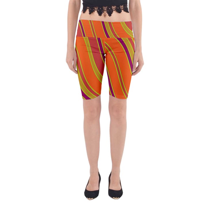 Orange lines Yoga Cropped Leggings