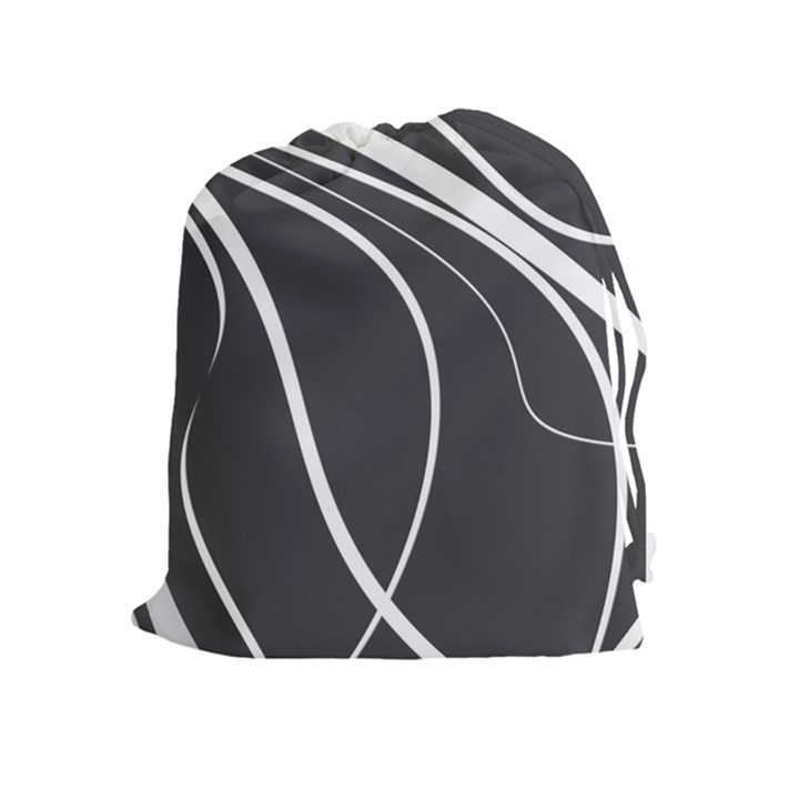 Black and white elegant design Drawstring Pouches (Extra Large)