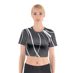 Black And White Elegant Design Cotton Crop Top by Valentinaart