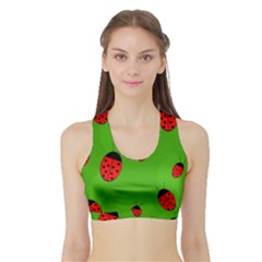 Ladybugs Sports Bra With Border by Valentinaart