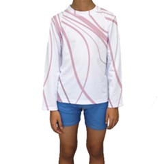 Pink Elegant Lines Kid s Long Sleeve Swimwear by Valentinaart