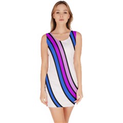 Purple Lines Sleeveless Bodycon Dress by Valentinaart