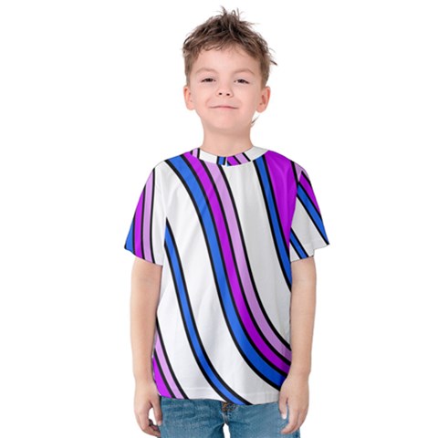 Purple Lines Kid s Cotton Tee by Valentinaart