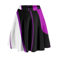 Purple Elegant Lines High Waist Skirt by Valentinaart