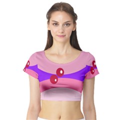 Decorative Abstraction Short Sleeve Crop Top (tight Fit) by Valentinaart