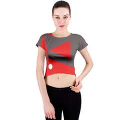 Decorative Abstraction Crew Neck Crop Top by Valentinaart