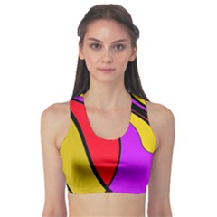 Colorful Lines Sports Bra by Valentinaart