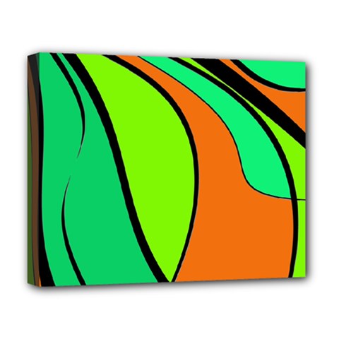 Green And Orange Deluxe Canvas 20  X 16   by Valentinaart