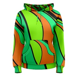 Green And Orange Women s Pullover Hoodie by Valentinaart