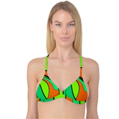 Green And Orange Reversible Tri Bikini Top by Valentinaart