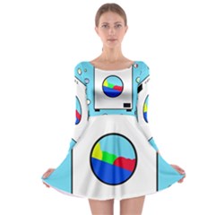 Washing Machine  Long Sleeve Skater Dress by Valentinaart