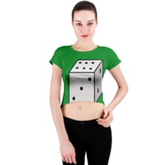 Dice  Crew Neck Crop Top by Valentinaart