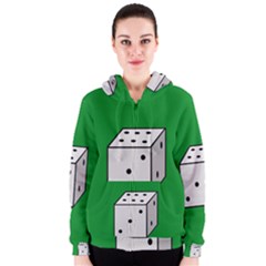 Dice  Women s Zipper Hoodie by Valentinaart