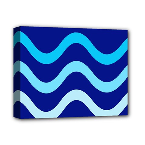 Blue Waves  Deluxe Canvas 14  X 11  by Valentinaart