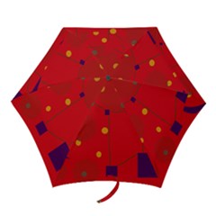 Red Abstract Sky Mini Folding Umbrellas by Valentinaart