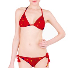 Red Abstract Sky Bikini Set by Valentinaart