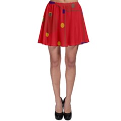 Red Abstract Sky Skater Skirt by Valentinaart