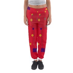 Red Abstract Sky Women s Jogger Sweatpants by Valentinaart