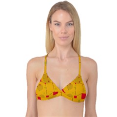 Yellow Abstract Sky Reversible Tri Bikini Top by Valentinaart