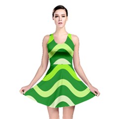 Green waves Reversible Skater Dress