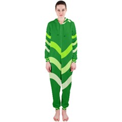 Green Waves Hooded Jumpsuit (ladies)  by Valentinaart