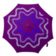 Purple Waves Hook Handle Umbrellas (large) by Valentinaart