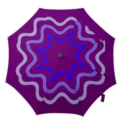 Purple Waves Hook Handle Umbrellas (small) by Valentinaart