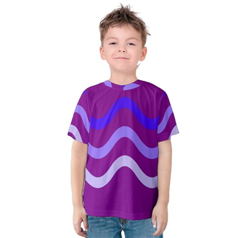 Purple Waves Kid s Cotton Tee by Valentinaart