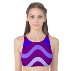 Purple Waves Tank Bikini Top by Valentinaart