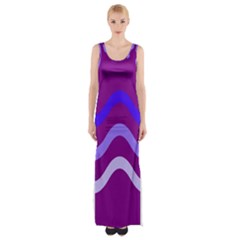 Purple Waves Maxi Thigh Split Dress by Valentinaart