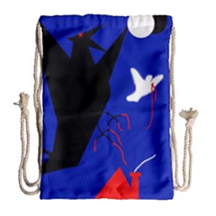 Night Birds  Drawstring Bag (large) by Valentinaart