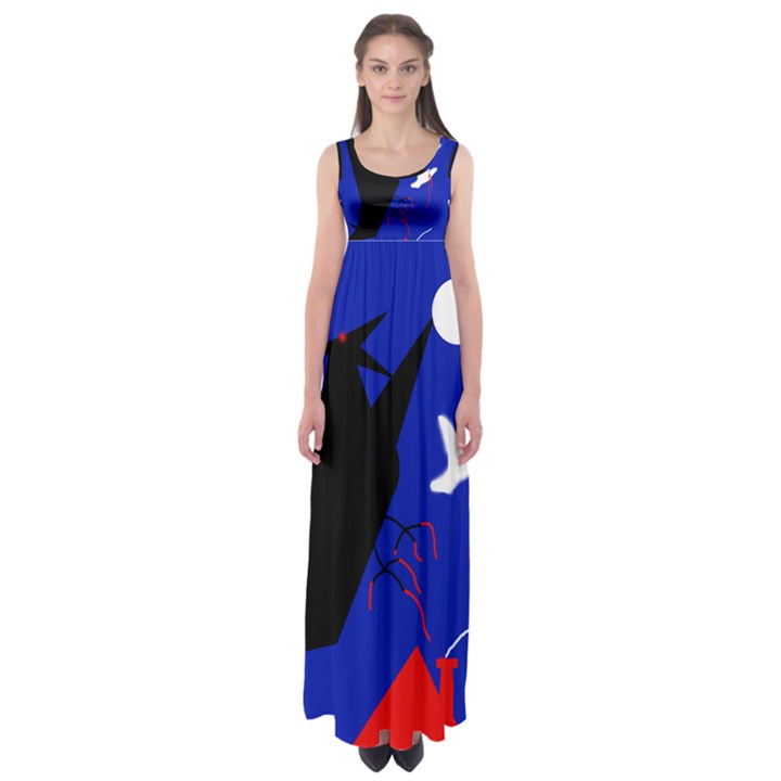 Night birds  Empire Waist Maxi Dress