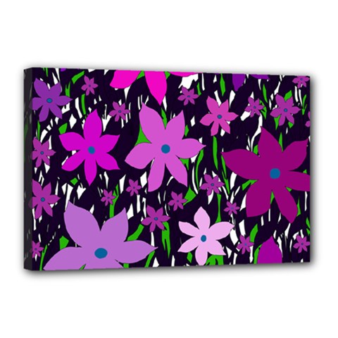 Purple Fowers Canvas 18  X 12 