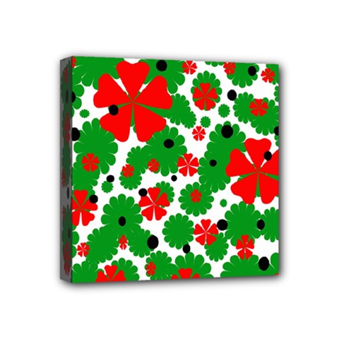 Red And Green Christmas Design  Mini Canvas 4  X 4  by Valentinaart