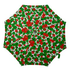 Red And Green Christmas Design  Hook Handle Umbrellas (medium) by Valentinaart