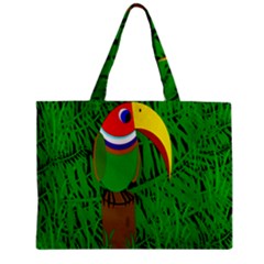 Toucan Zipper Mini Tote Bag by Valentinaart