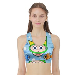 Diver Sports Bra With Border by Valentinaart