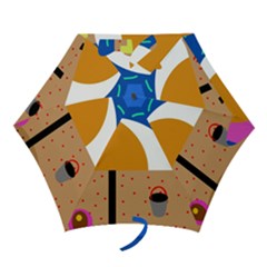 On The Beach  Mini Folding Umbrellas by Valentinaart